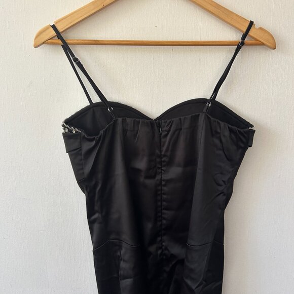 Peron Collection Formal Dress Womens Large Black Fitted Jeweled Sweetheart Neck - Picture 5 of 7